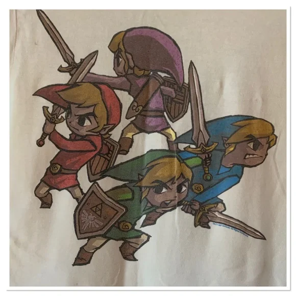 The Legend Of Zelda Four Swords Adventures Vintage Y2K 2007 Promo T-Shirt - Picture 3 of 7
